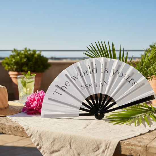 888 Hand Fan in white